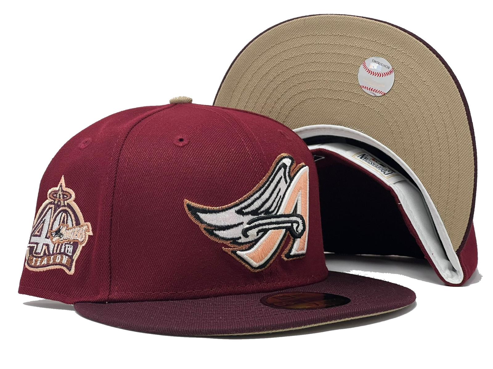 Anahiem Angels 40th Anniversary "Shade Of Burgundy" Pack Camel Brim New Era Fitted Hat