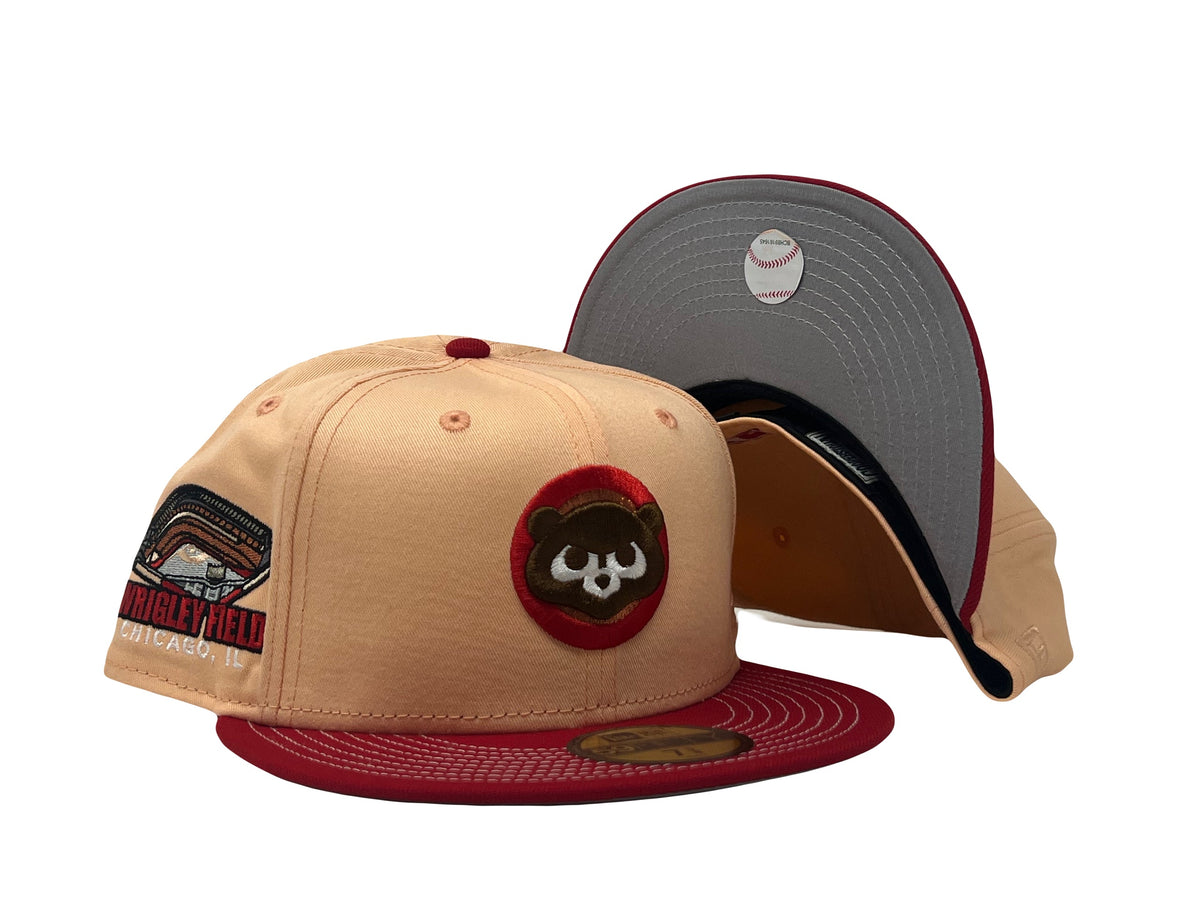 Chicago Cubs Wrigley Field Visor Stitch Blush Red New Era Fitted