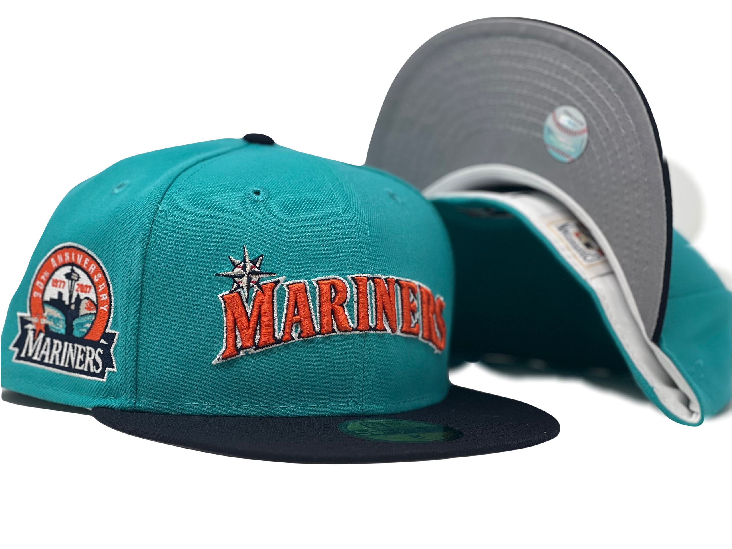 Seattle Mariners 30th Anniversary Gray Brim New Era Fitted Hats