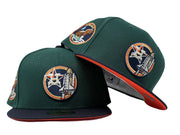 HOUSTON ASTROS APOLLO 11 GREEN NAVY VISOR ORANGE BRIM NEW ERA FITTED HAT