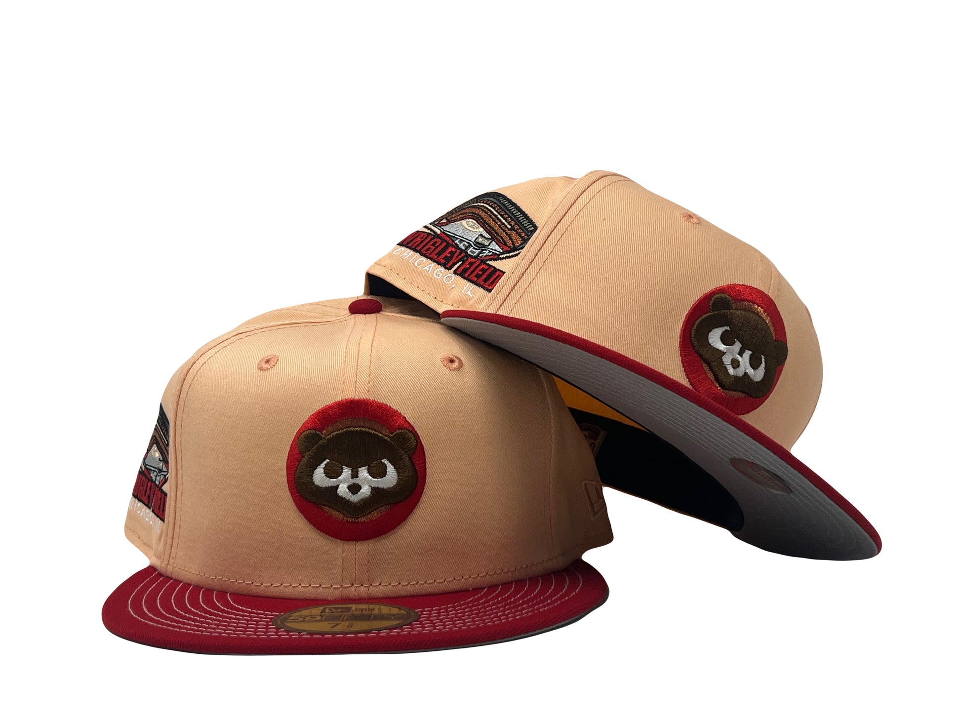 Chicago Cubs Wrigley Field Visor Stitch Blush Red New Era Fitted