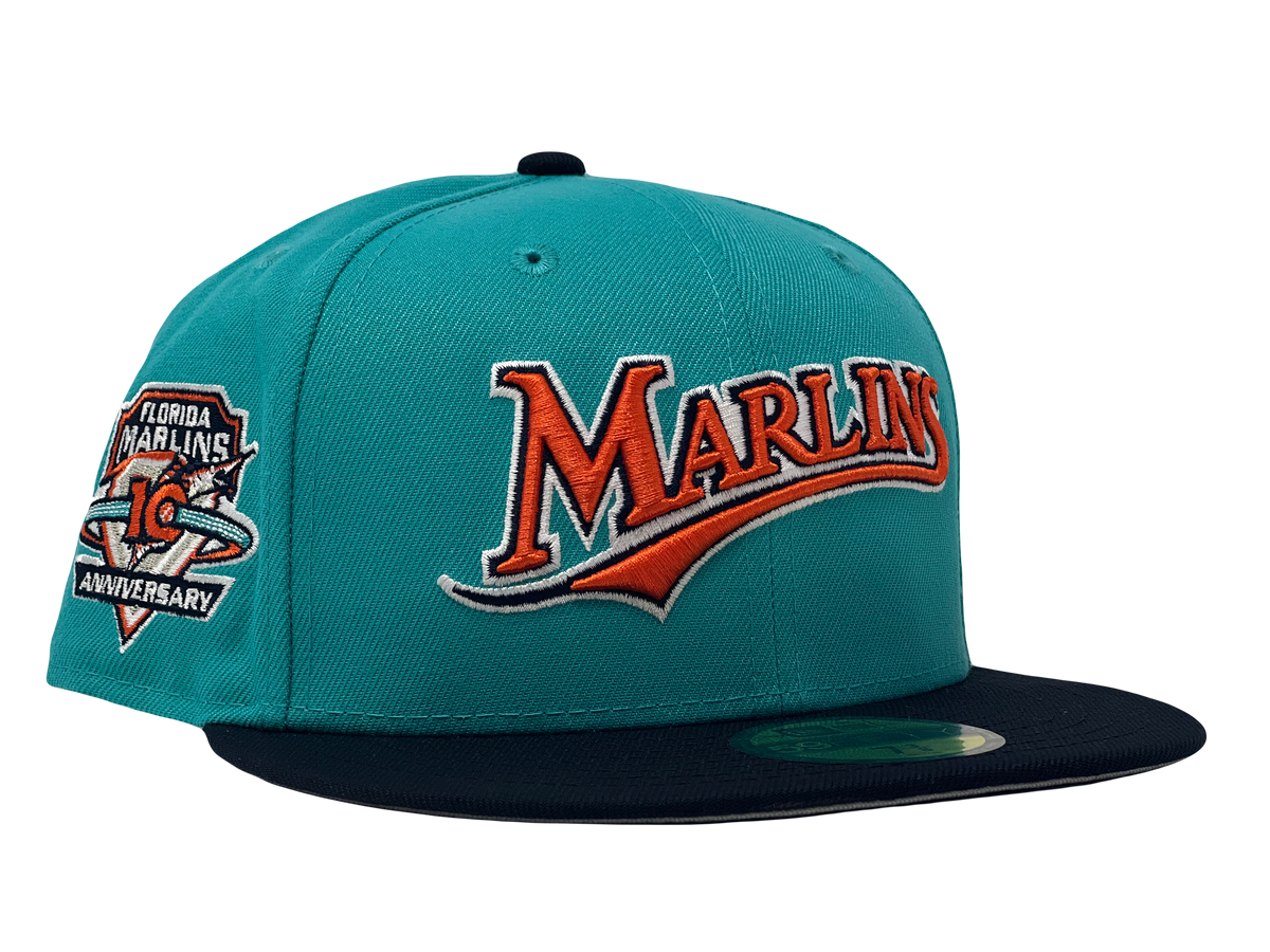 Florida Marlins 10th Anniversary Gray Brim New Era Fitted Hat