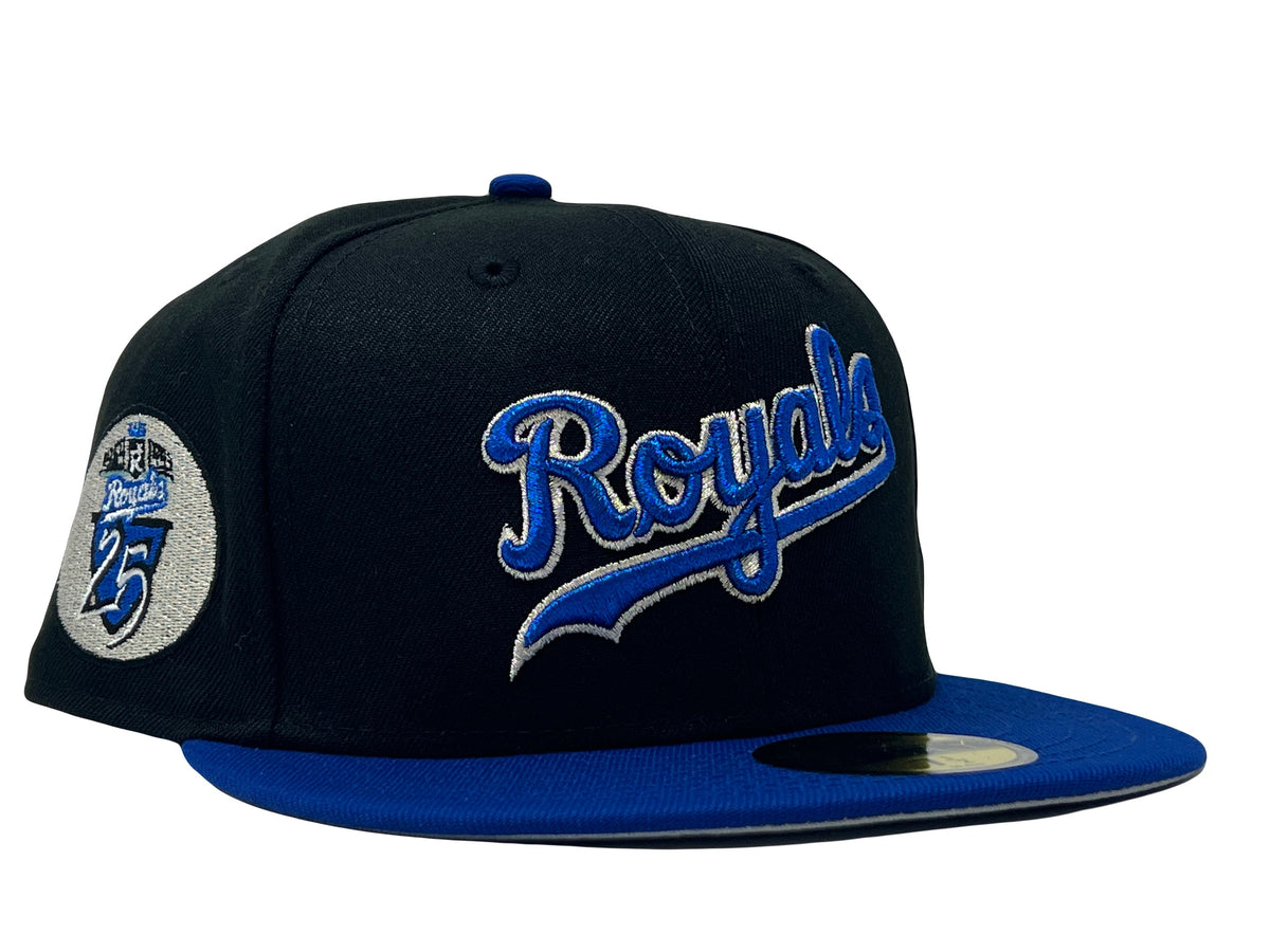 Kansas City Royals 25TH Anniversary Black/ Royal Gray Brim New Era Fitted Hat