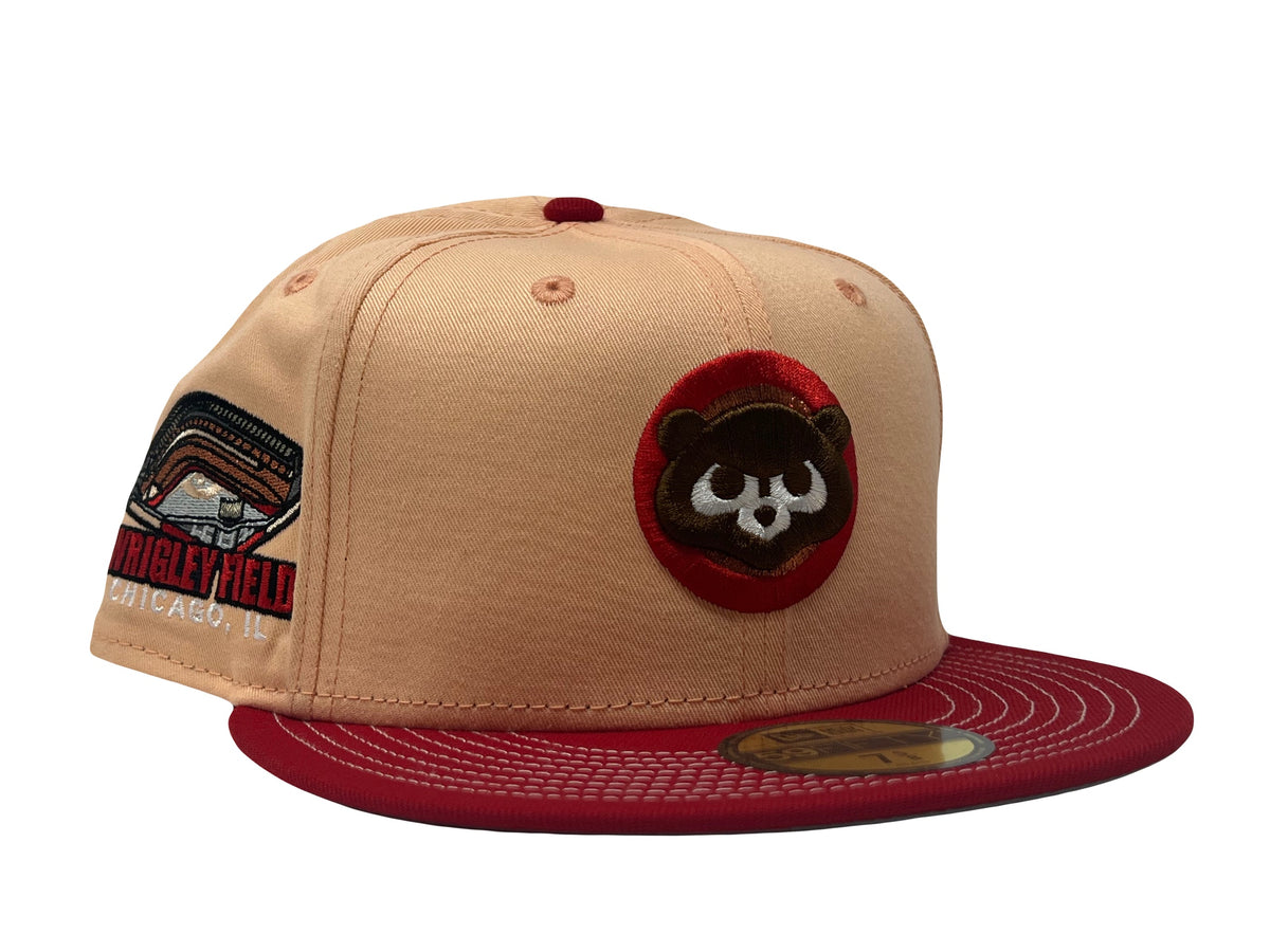 Chicago Cubs Wrigley Field Visor Stitch Blush Red New Era Fitted