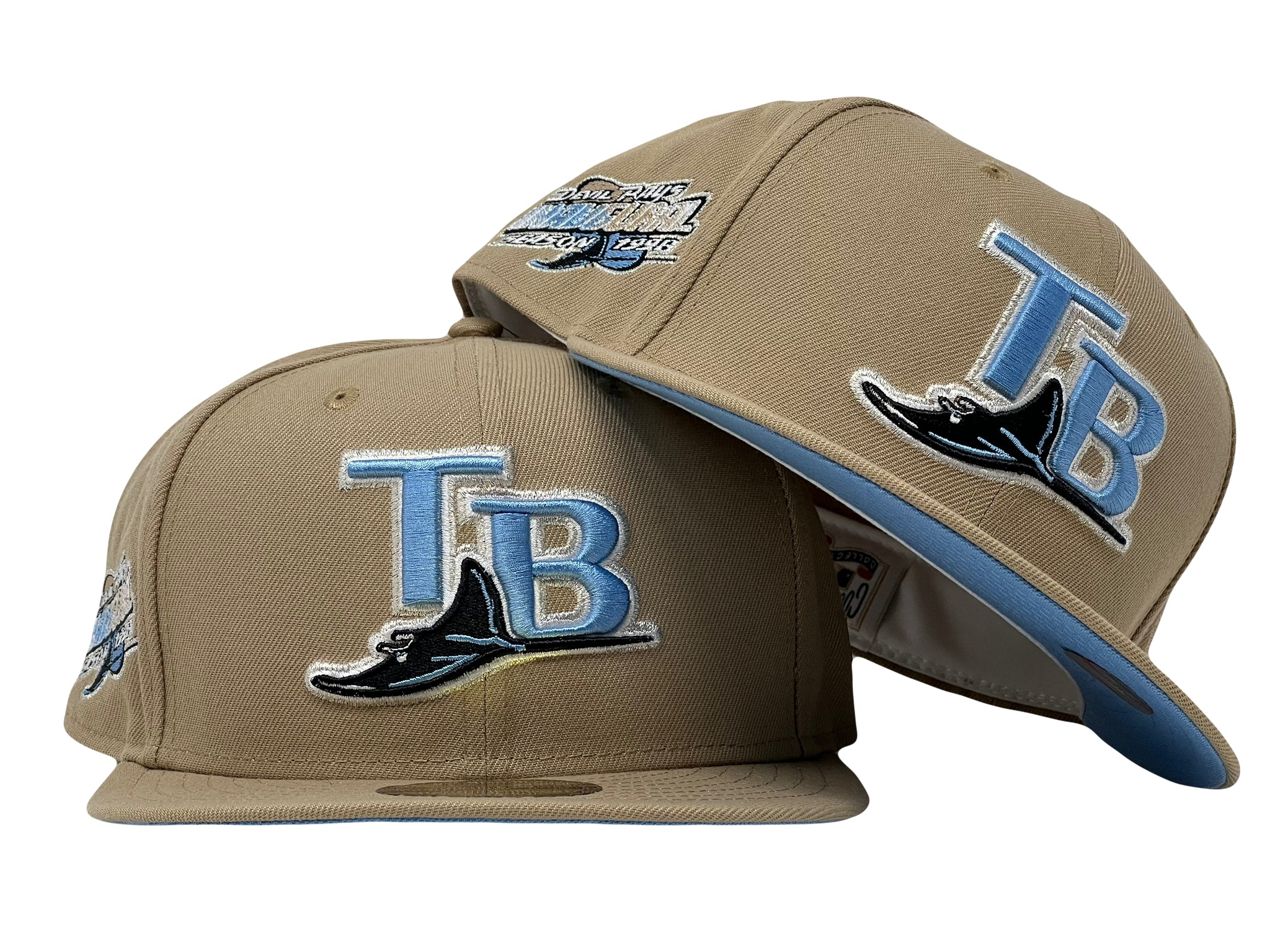 Tampa Bay Rays 1998 Inaugural Season Tan Icy Brim New Era Fitted Hat