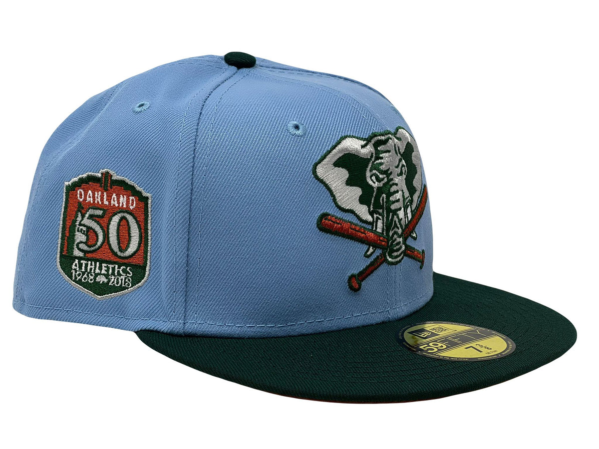 Oakland Athletics 50th Anniversary Rust Orange Brim New Era Fitted Hat