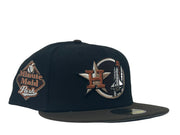Black Brown Houston Astros Custom New Era Fitted Hat