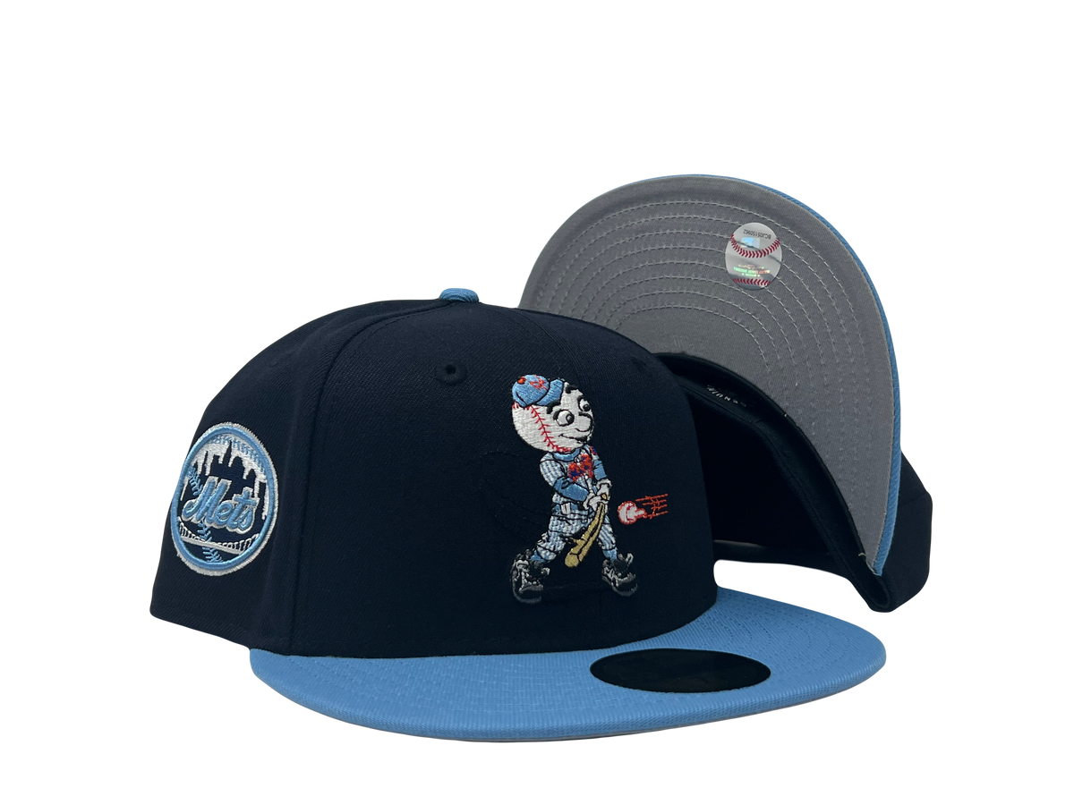 New York Mets Swinging Mr. Mets Man New Era Fitted Hat
