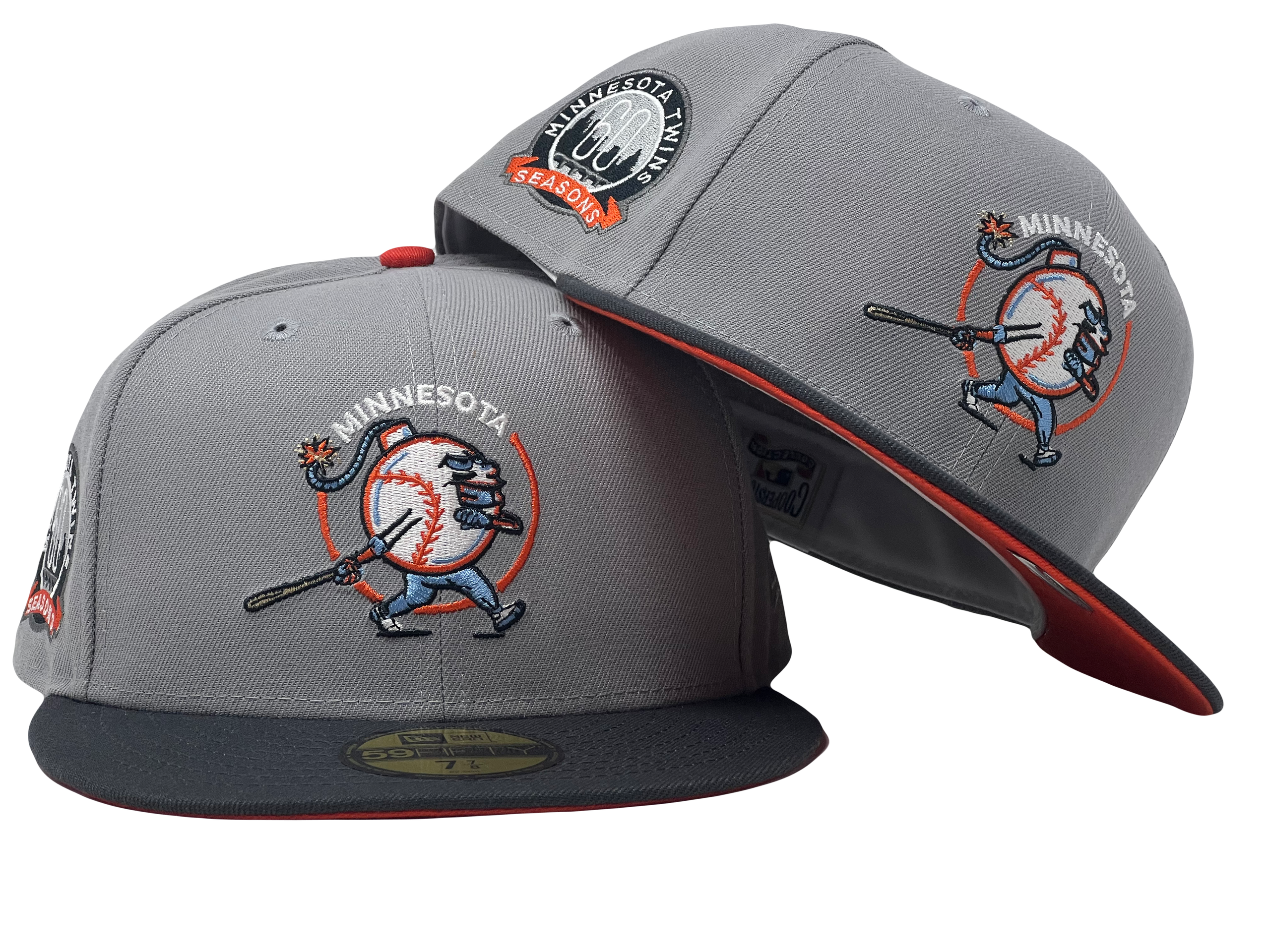 Minnesota Twins 60th Anniversary Orange Brim 59Fifty New Era Fitted Hat