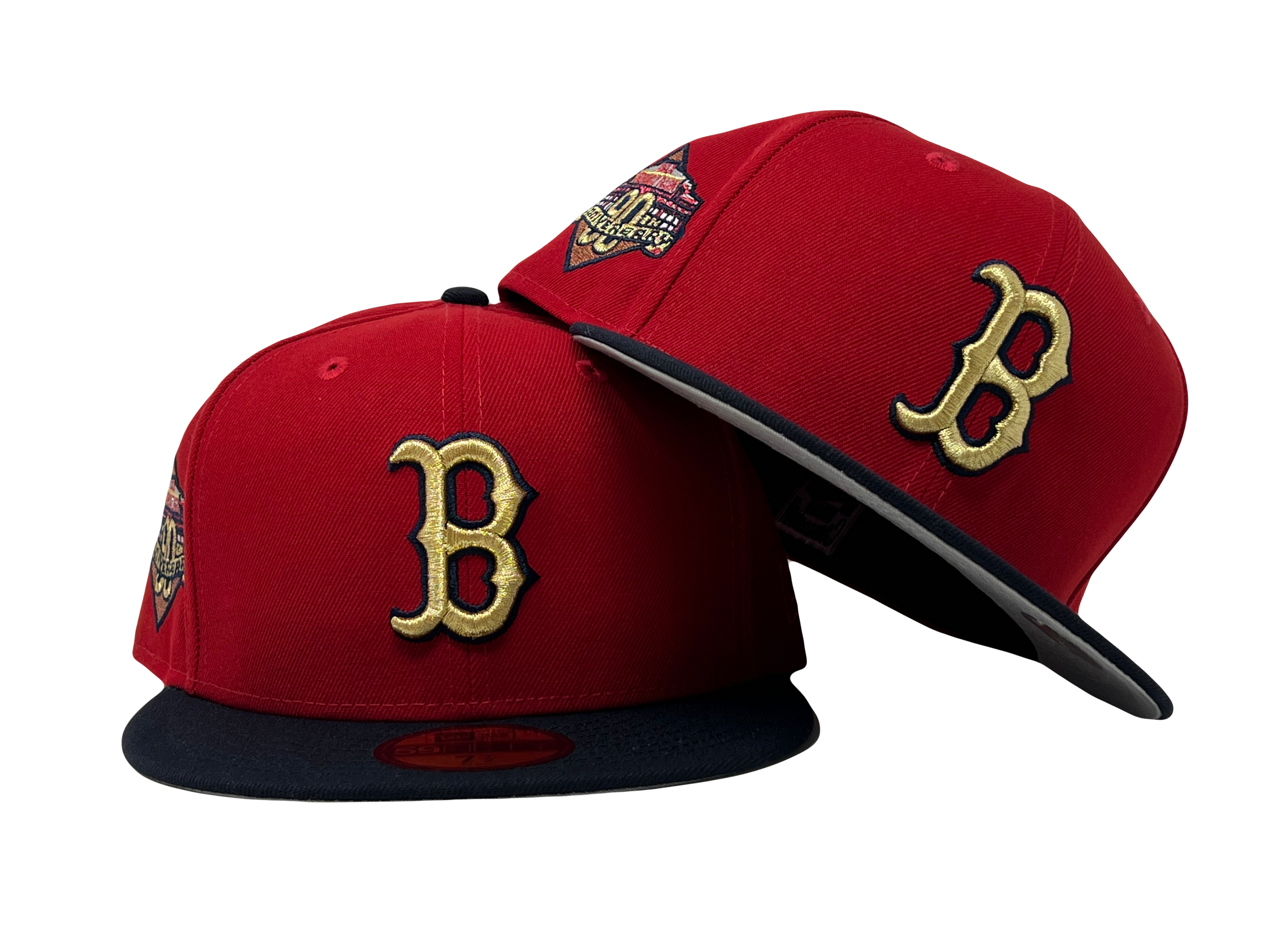 Boston Red Sox 90th Anniversary Fenway Park Gray Brim New Era Fitted Hat