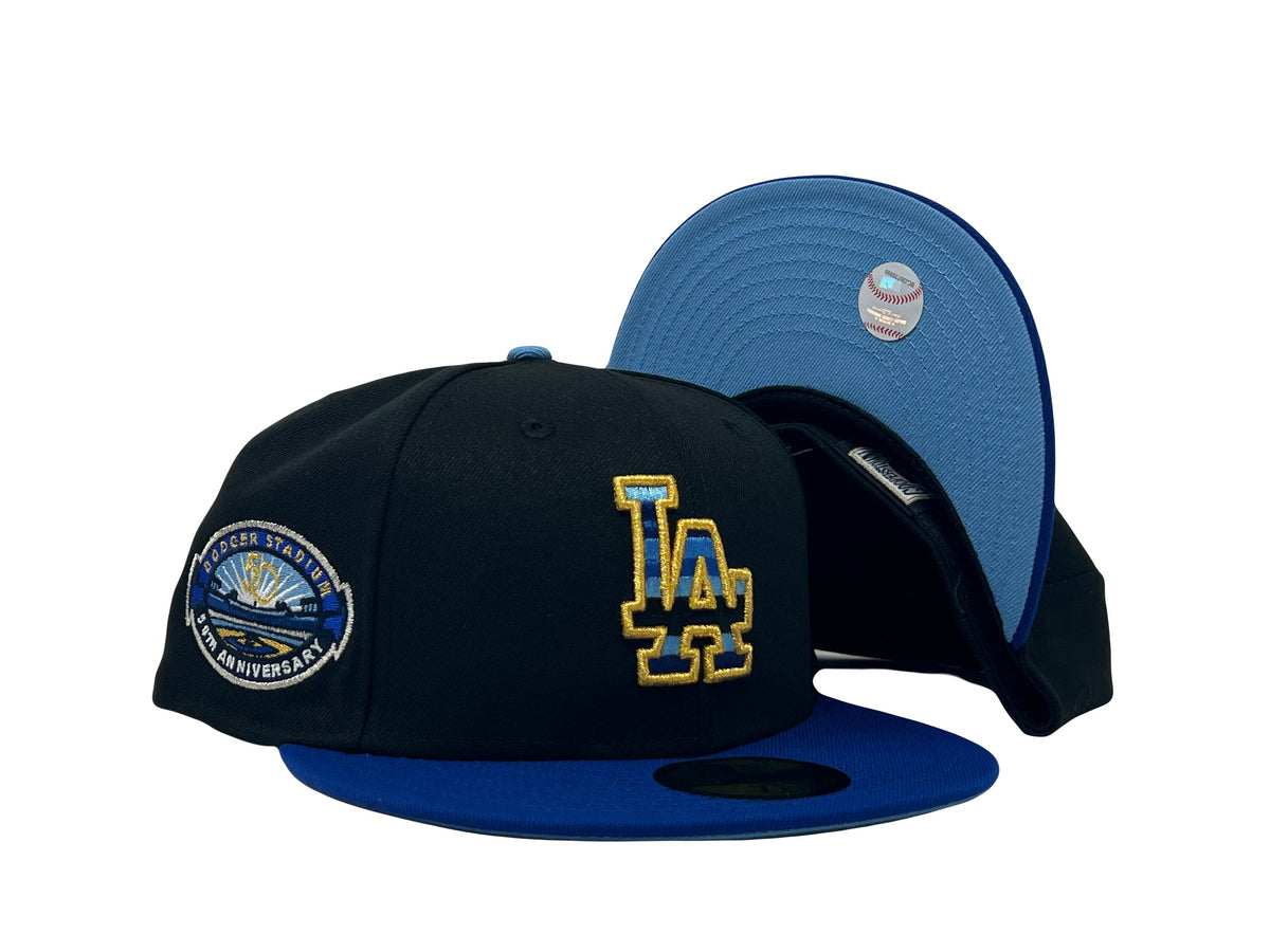 Los Angeles Dodgers 50th Anniversary 'Faded Logo" Icy Brim New Era Fitted Hat