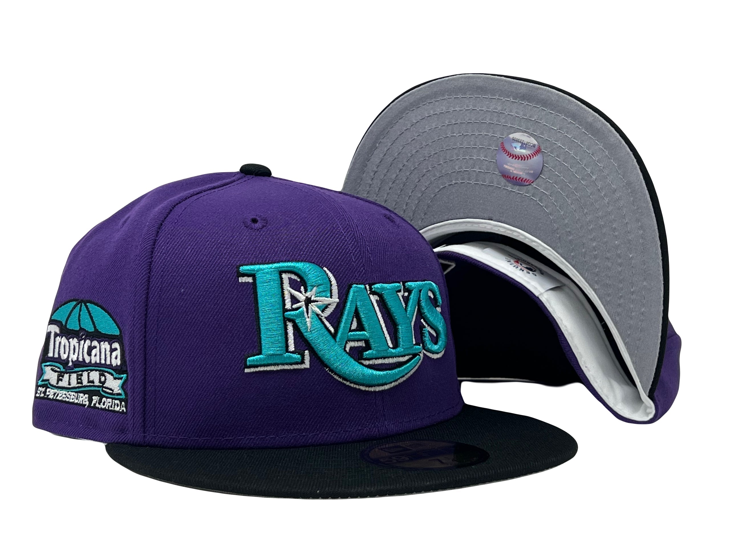 Tampa Bay Rays Tropicana Field Purple / Black Gray Brim New Era Fitted Hat