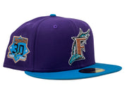 Deep Purple Florida Marlins Blue Jewel Visor New Era Fitted Hat