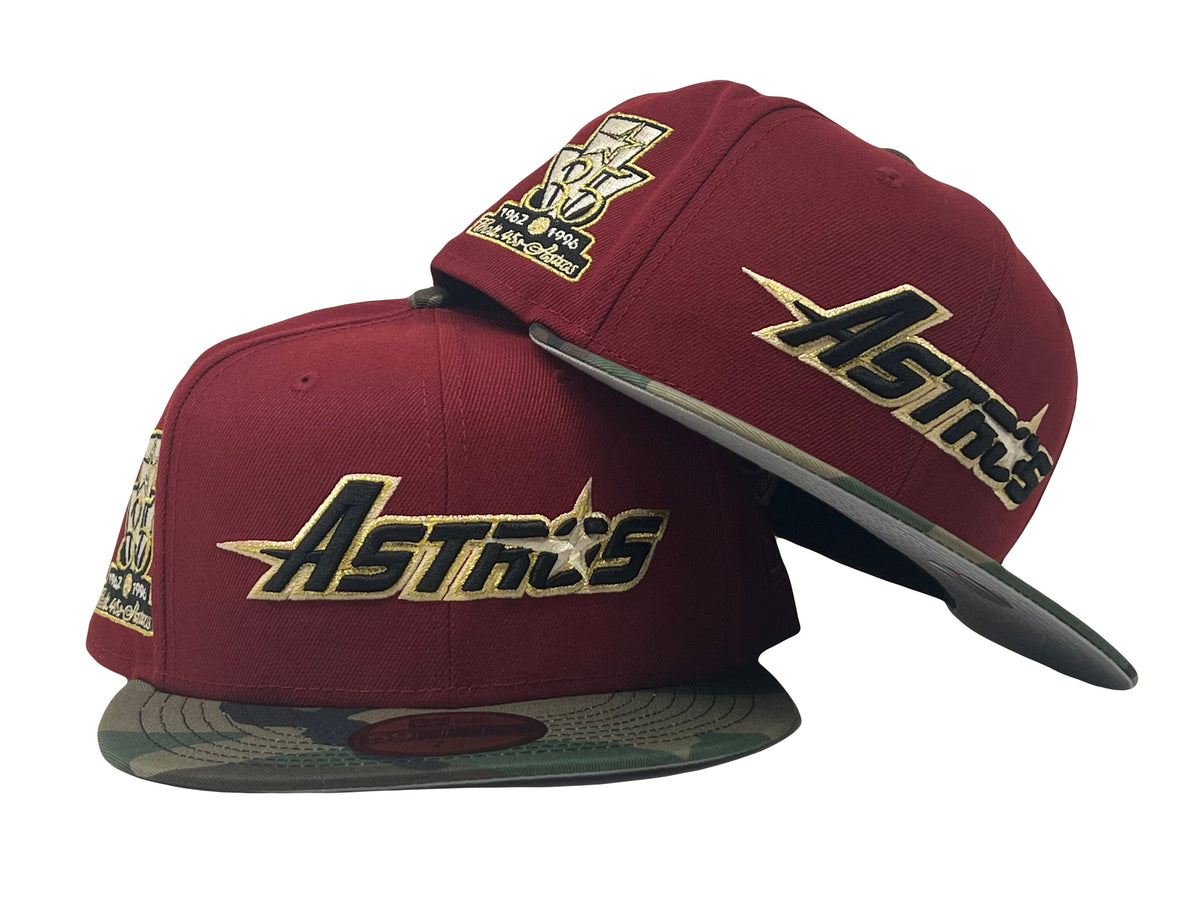 Brick Red Woodland Houston Astros Custom New Era Fitted Hat