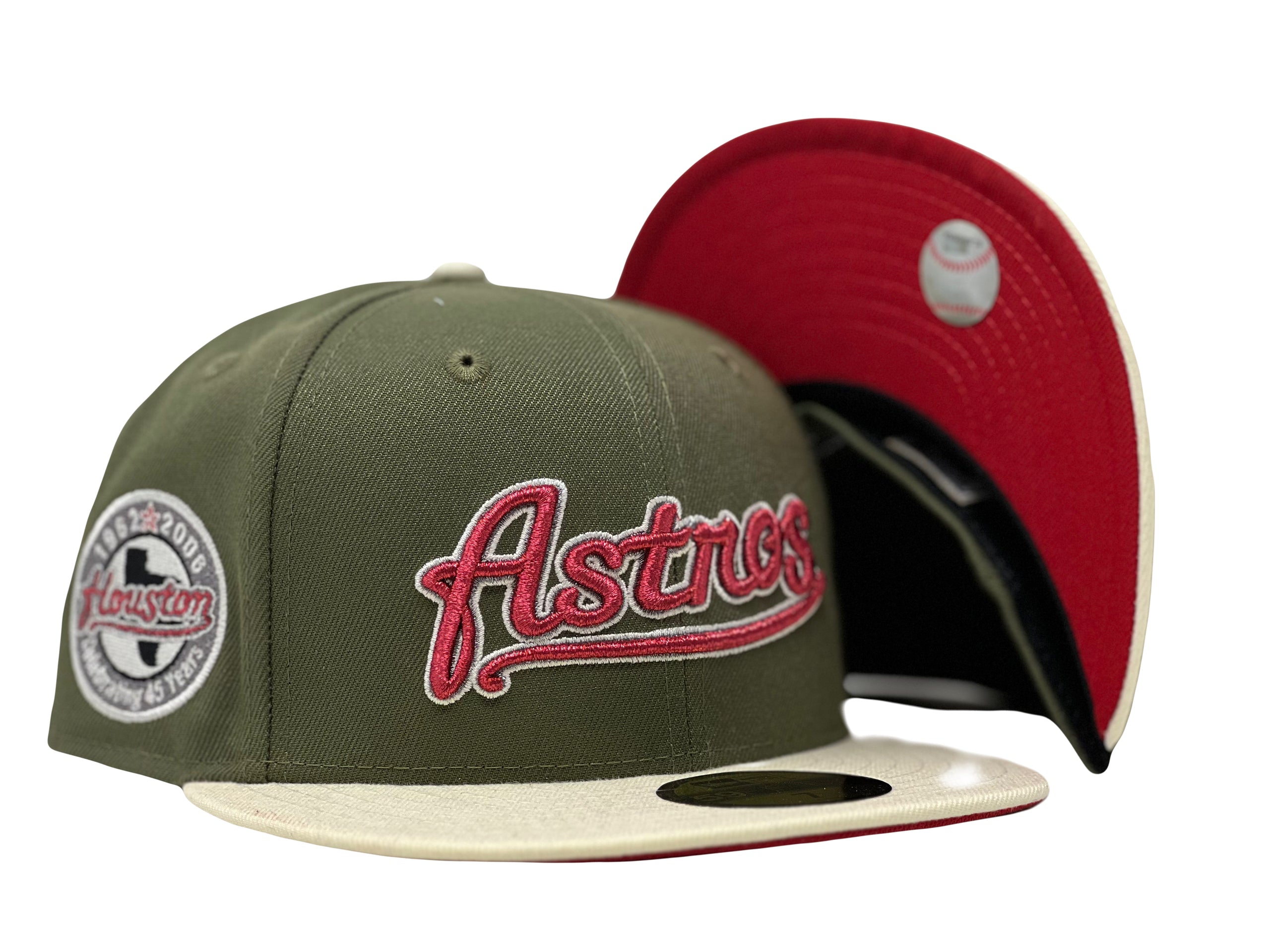 Houston Astros 45th Anniversary Red Brim New Era Fitted Hat