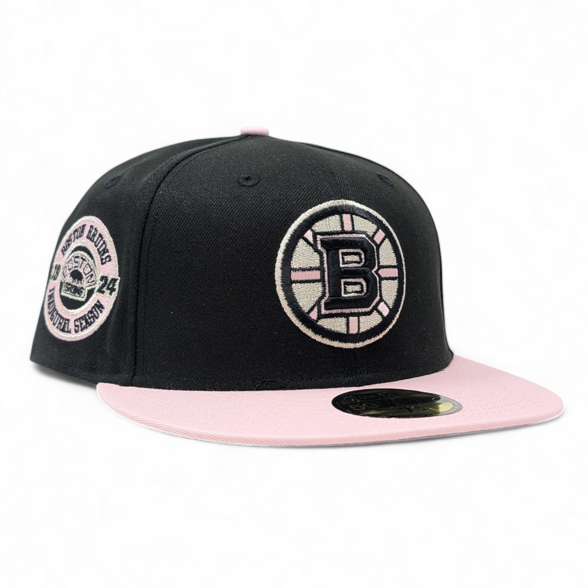 Boston Bruins 1924 Inaugural Season New Era NHL Fitted Hats Pink