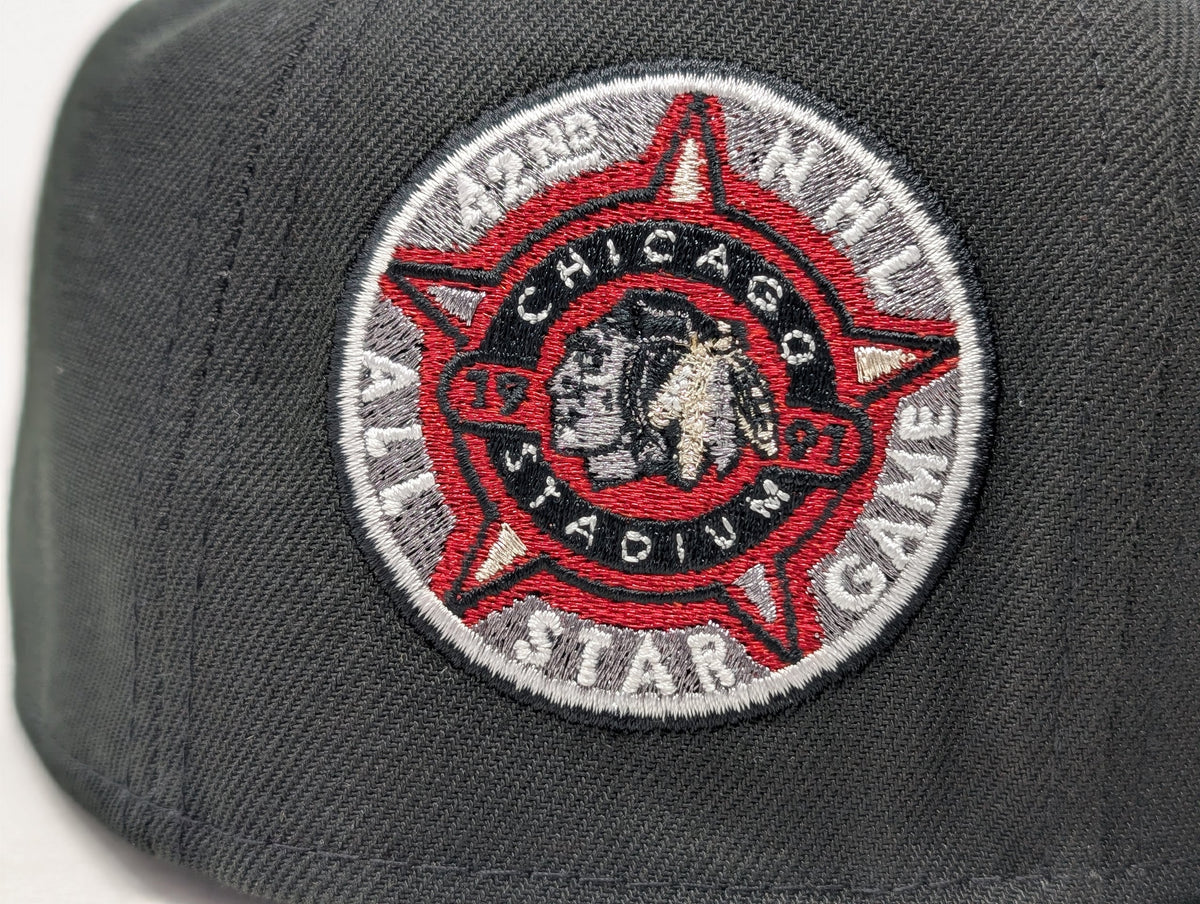 Chicago Blackhawks 1991 All Star Game Fitted Hats- Black Gray