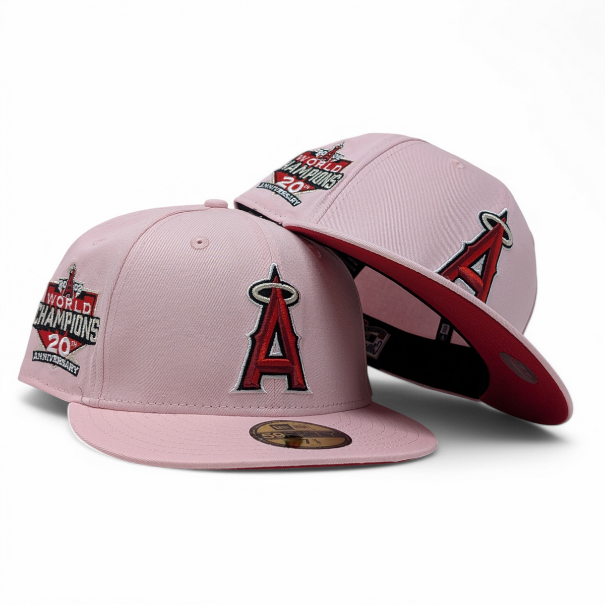 Los Angeles Angels 20th Anniversary "Valentine Pack" Fitted Hats-Light Pink