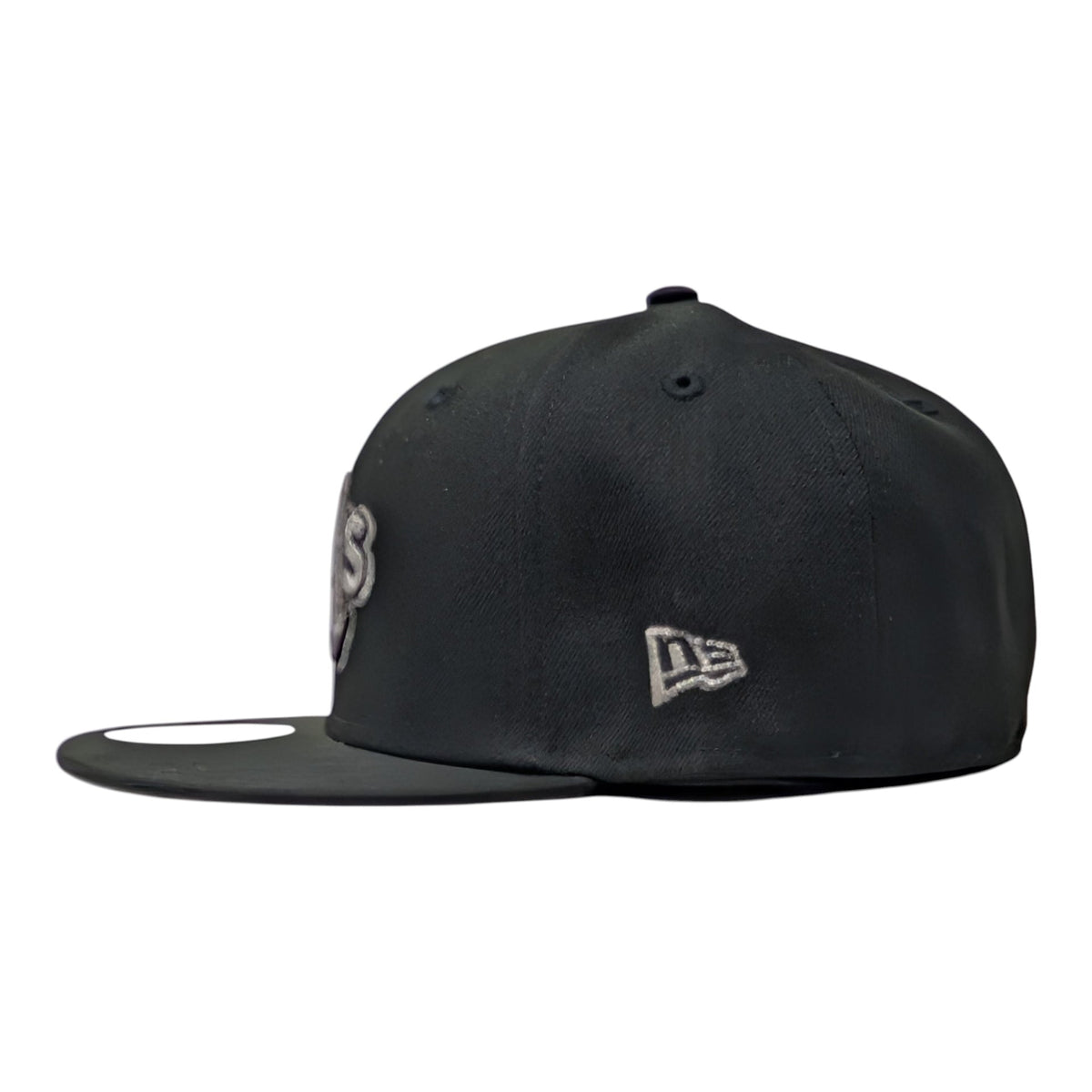 Oakland Athletics 1989 World Series Metallic Logo Fitted Hat- Black