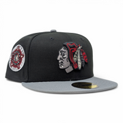 Chicago Blackhawks 1991 All Star Game Fitted Hats- Black Gray
