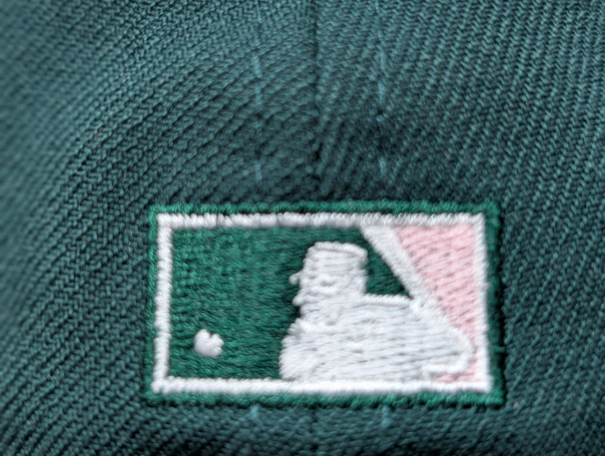 Los Angeles Angels 35th Anniversary Dark Green Pink Brim Fitted Hats