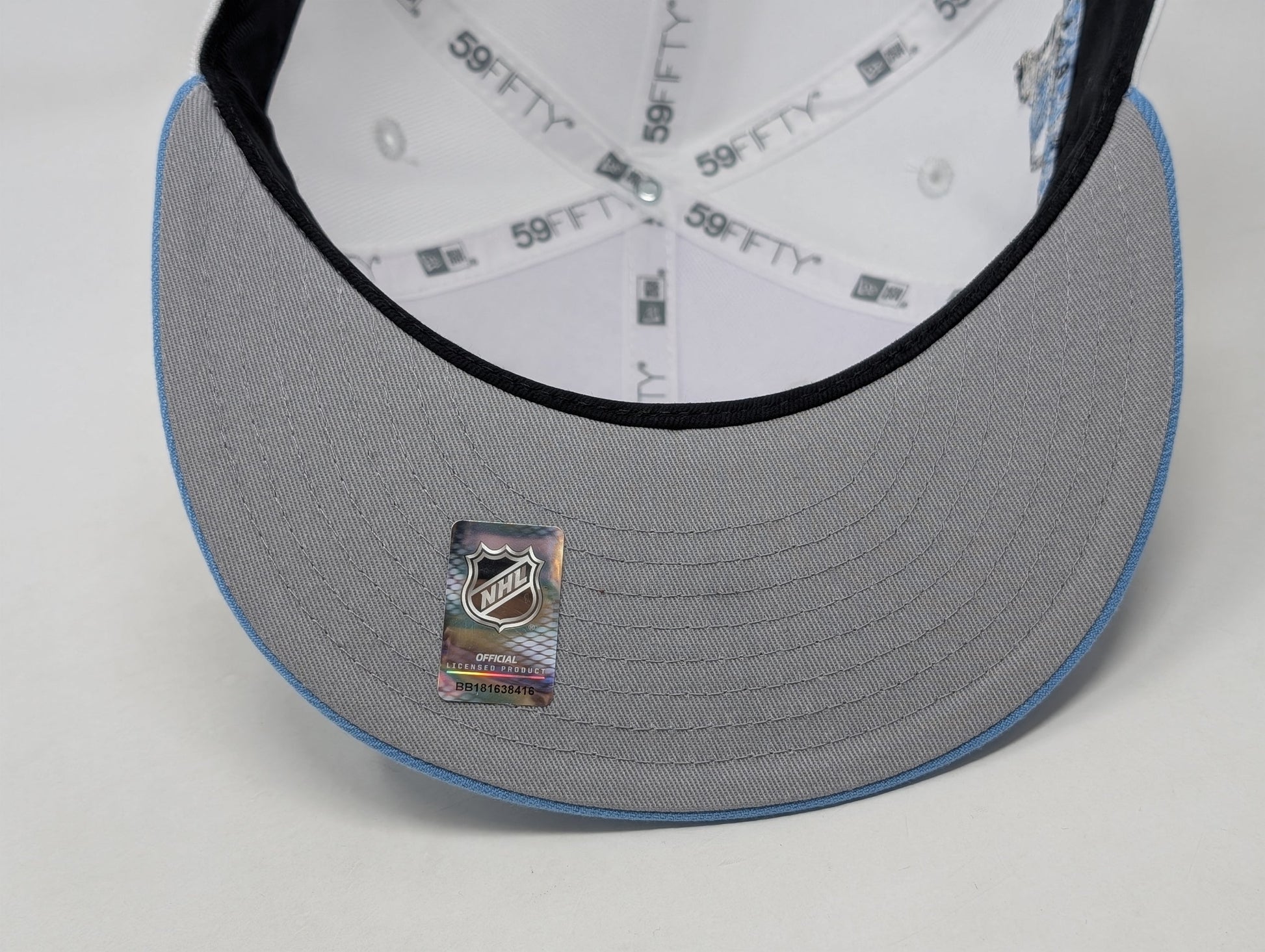Anaheim Ducks Stanley Cup Champions Fitted Hats-White Sky Blue