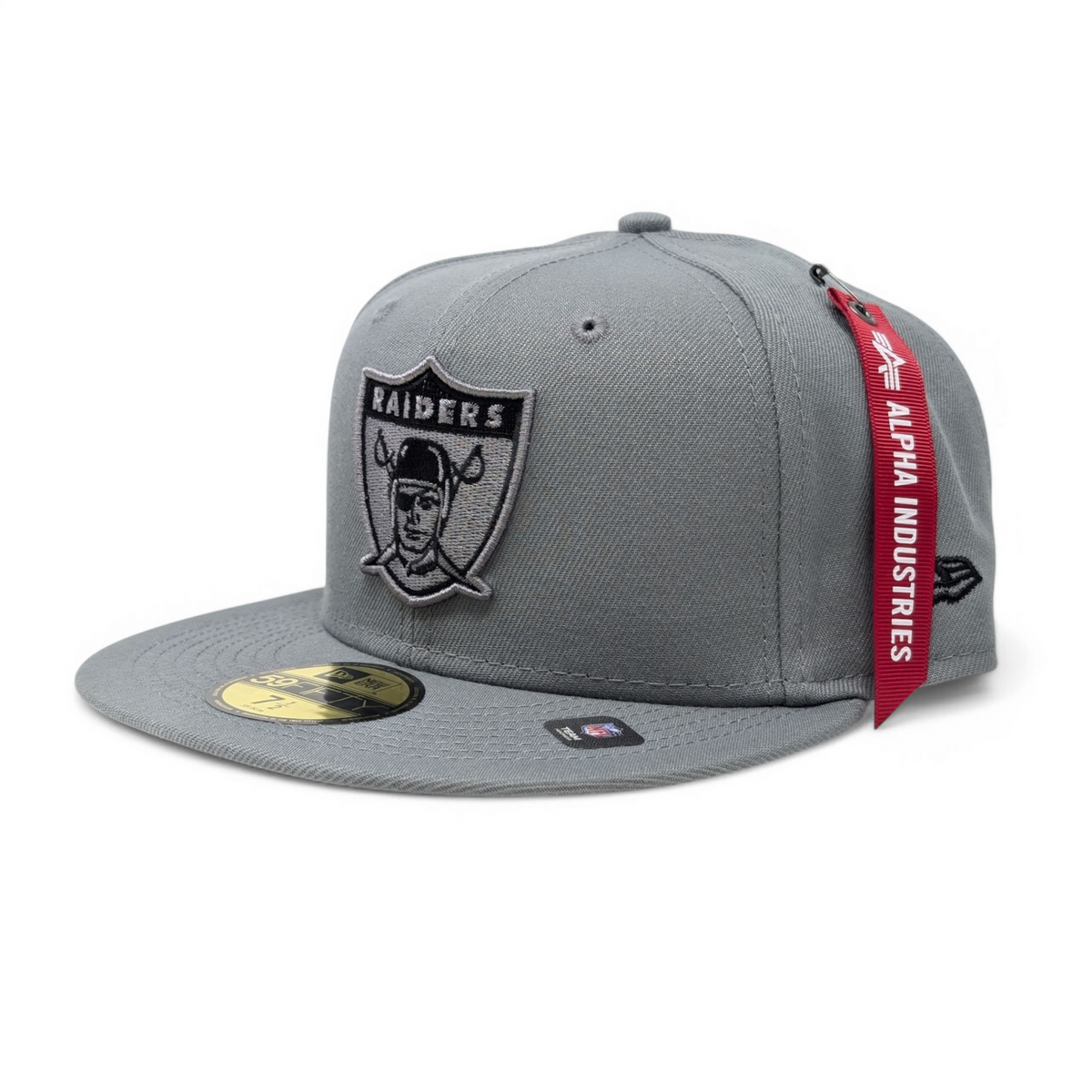 Las Vegas Raiders Alpha Industries 59Fifty Fitted Hats-Gray