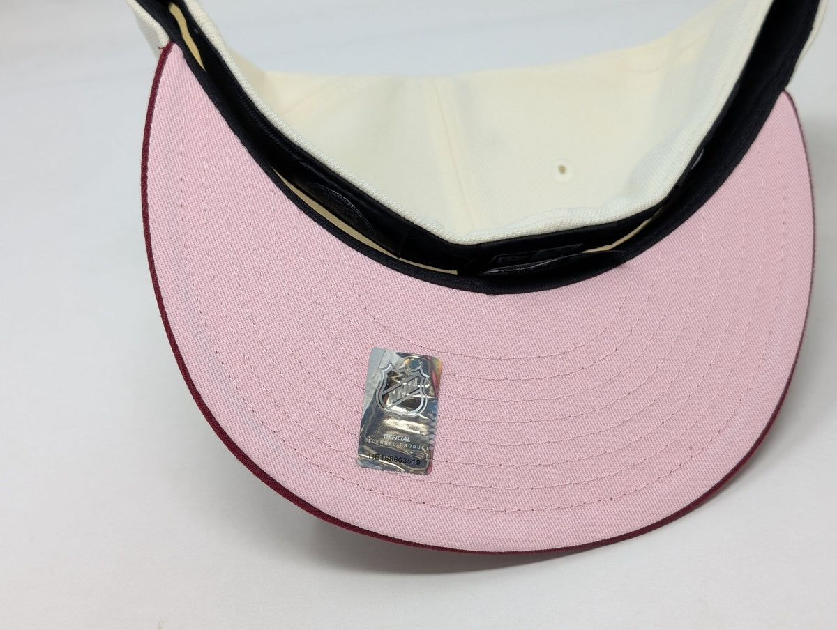 Chicago Blackhawks 1991 All Star Game Pink Brim Fitted Hats Burgundy
