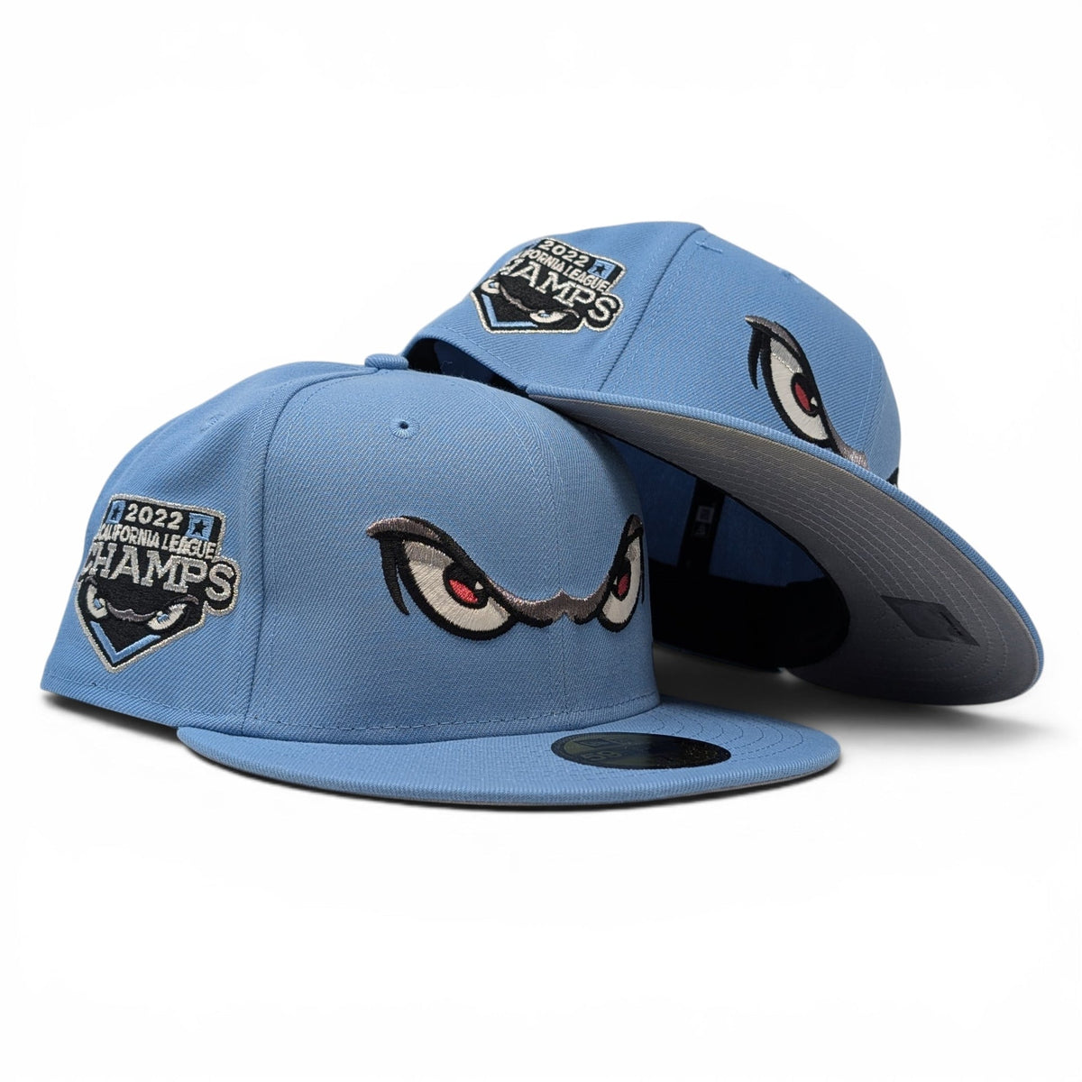 Lake Elsinore Storm 2022 California League Champs Fitted Hats-Sky Blue