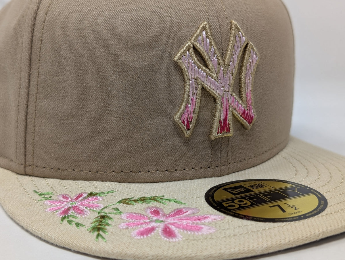 New York Yankees Hand Stitch Floral Design New Era Fitted Hats