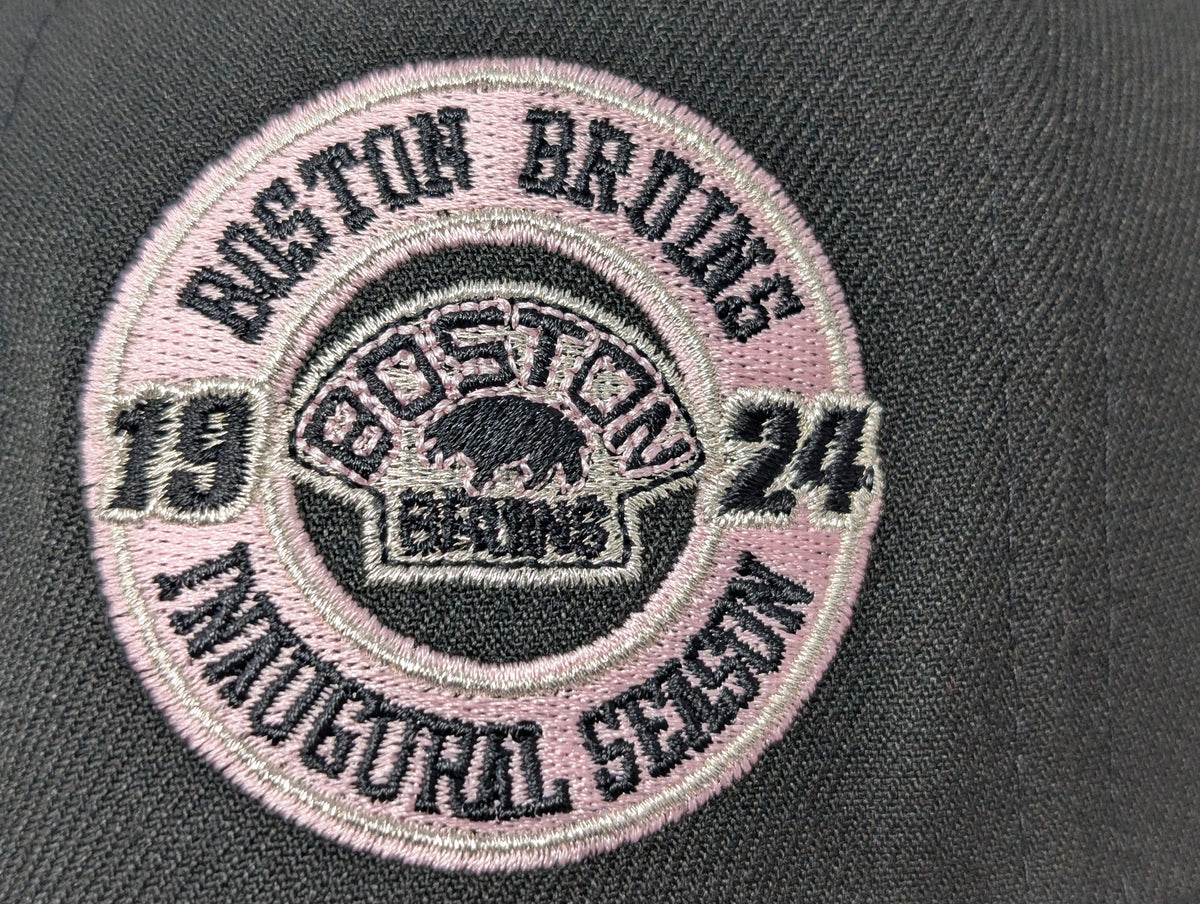 Boston Bruins 1924 Inaugural Season New Era NHL Fitted Hats Pink