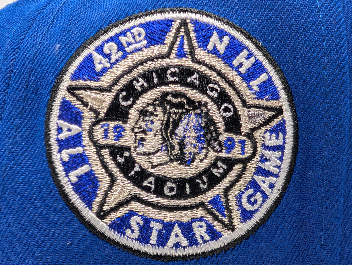 Chicago Blackhawks 1991 All Star Game Light Royal Blue Fitted Hats