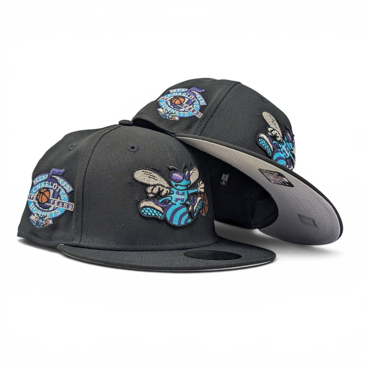 Charlotte Hornets HWC 5th Anniversary New Era Fitted Hats-Black