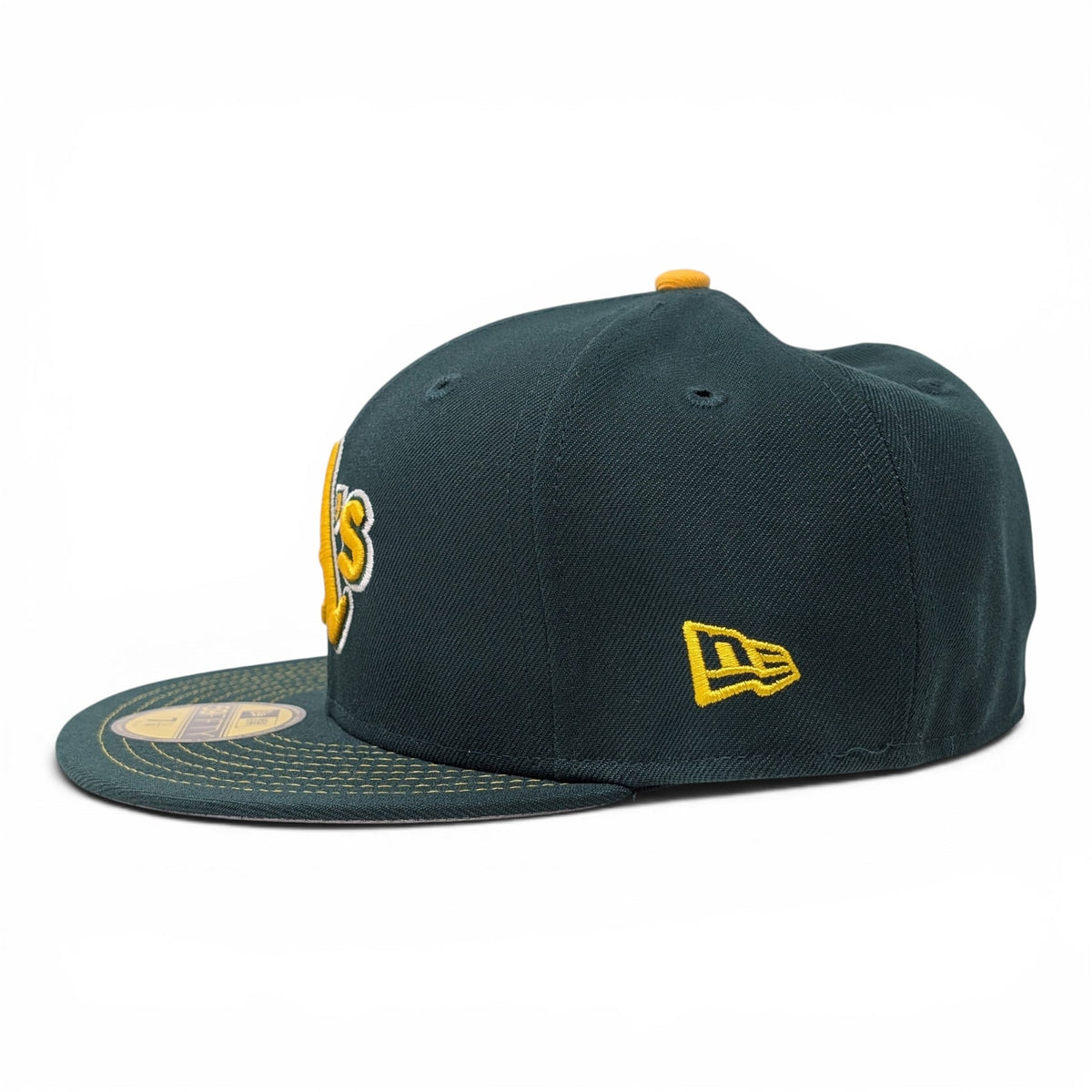Oakland Athletics Battle of the Bay 1989 World Series Fitted Hats-Green