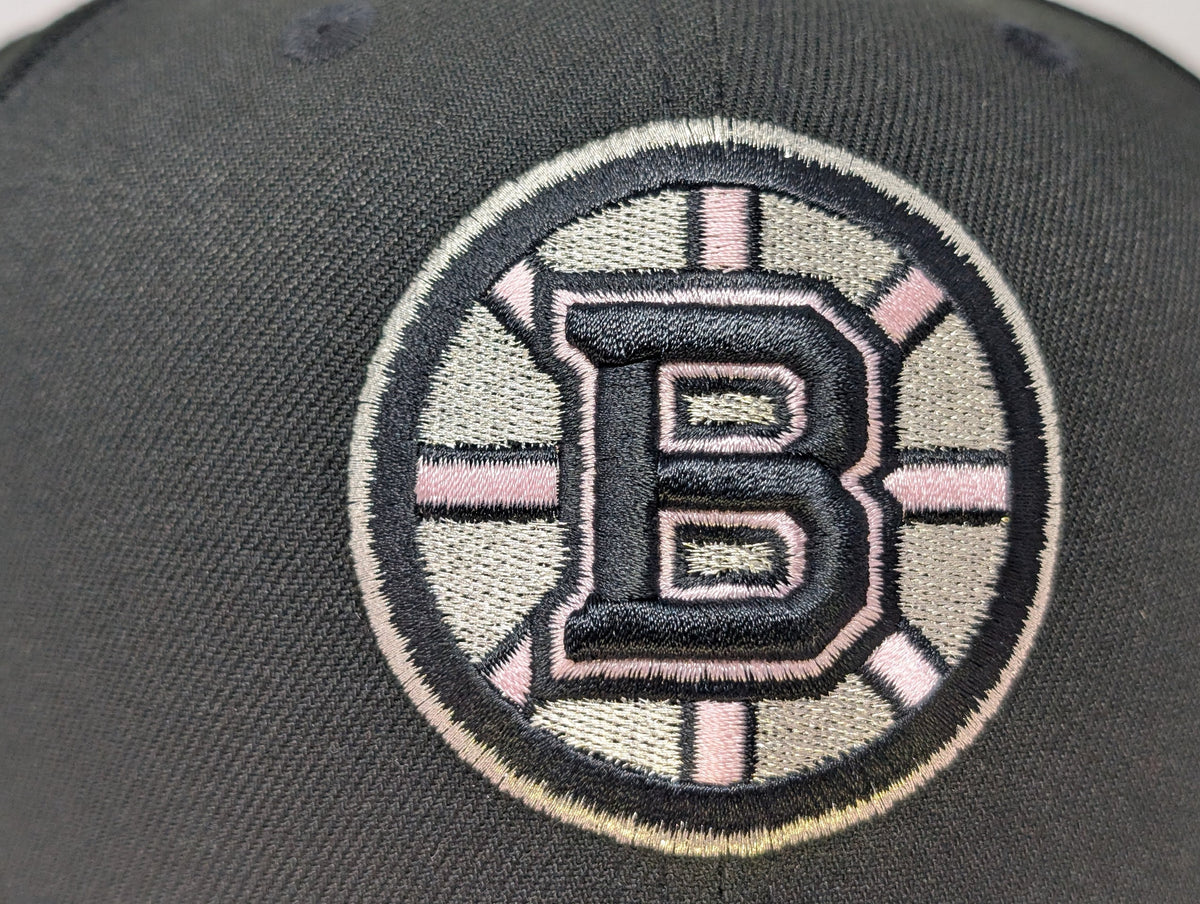 Boston Bruins 1924 Inaugural Season New Era NHL Fitted Hats Pink