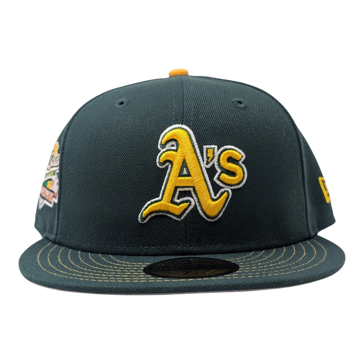 Oakland Athletics Battle of the Bay 1989 World Series Fitted Hats-Green