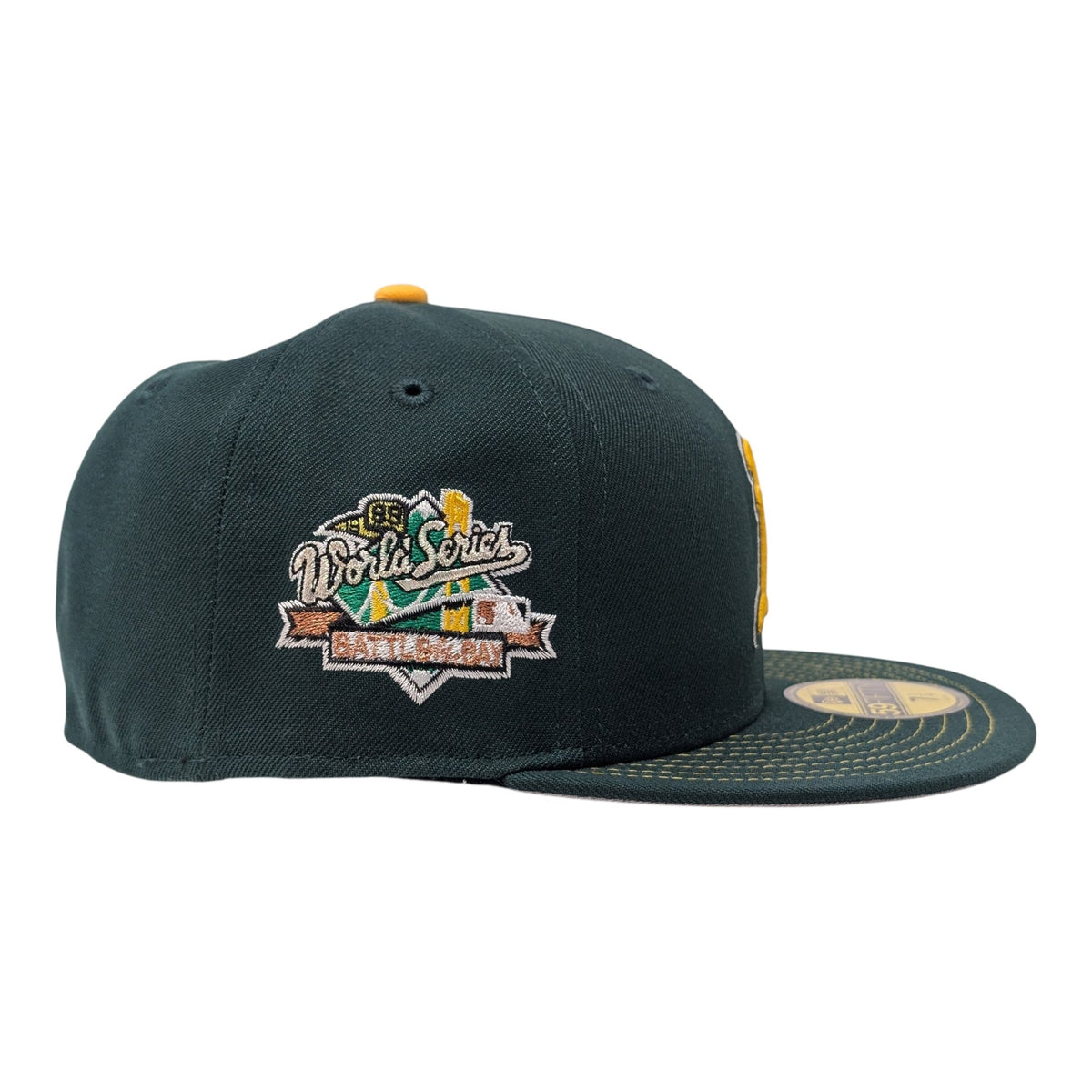 Oakland Athletics Battle of the Bay 1989 World Series Fitted Hats-Green