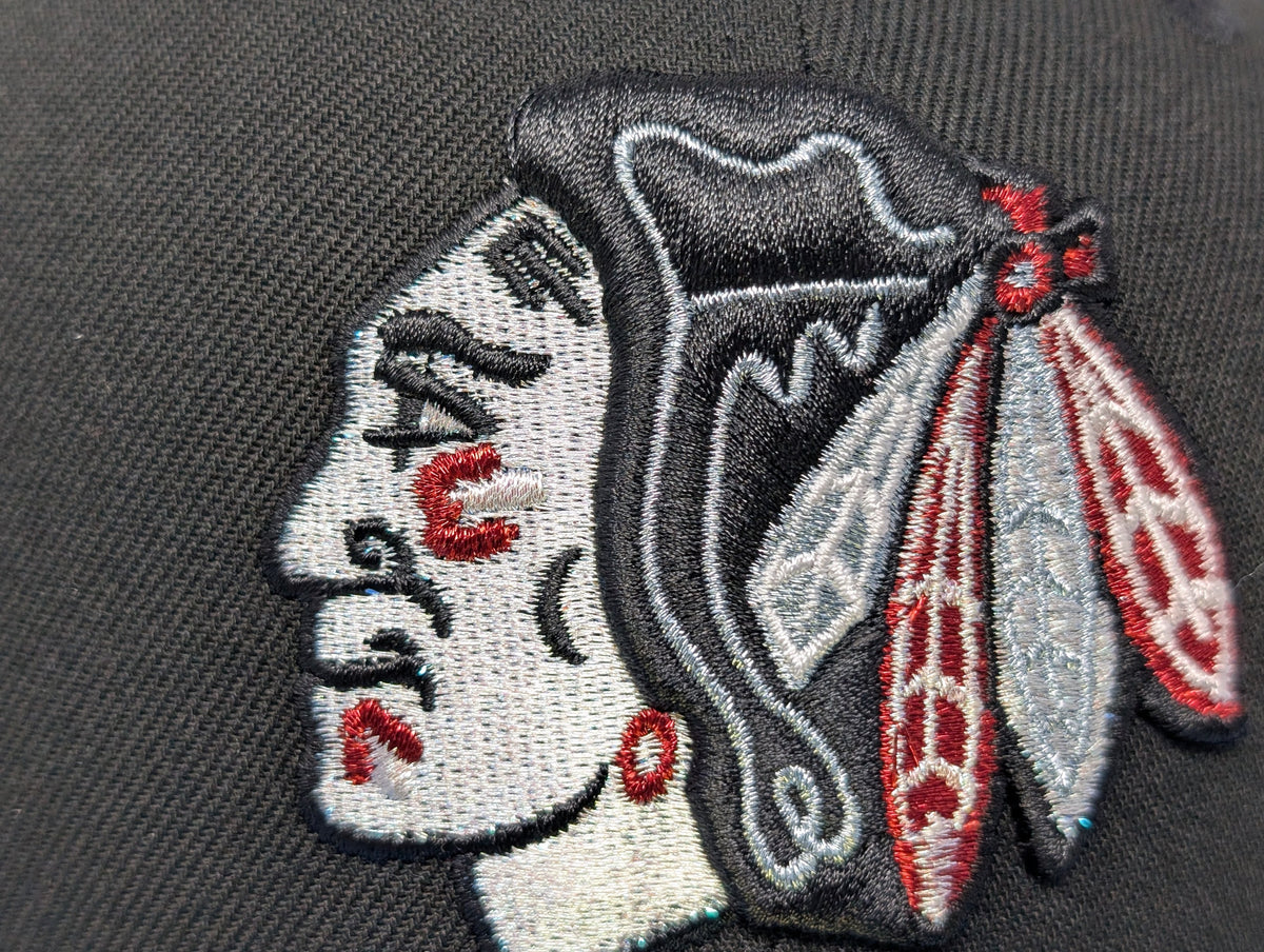 Chicago Blackhawks 1991 All Star Game Fitted Hats Black Sky